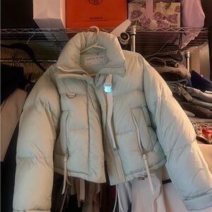 shoreditch ski club Mint Green Puffer Jacket
